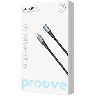 Kabel Proove WIREX PRO USB-C/USB-C, 3A/60W, 480Mbps, 1,5m, stop aluminium, oplot