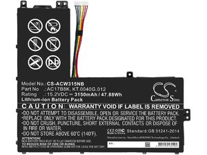 Baterie pentru Acer Swift 3 SF315, 3150 mAh, Li-Ion