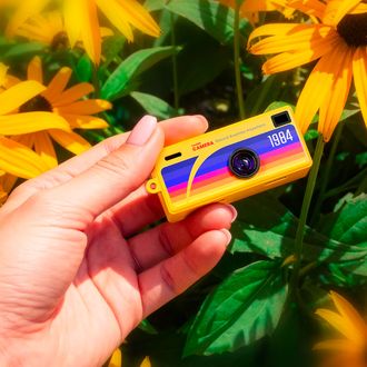 Mobilly Mini breloc cameră retro, galben