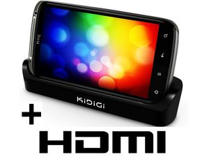 Kidigi поставка за зареждане за HTC Sensation/XE с HDMI изход - хоризонтална
