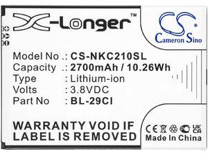 Bateria do Nokia C10, C20 i innych, 2700 mAh, litowo-jonowa