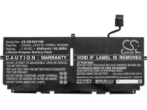 Akku für Dell XPS 13 9300,9380, 9310, 6500mAh, Li-Pol