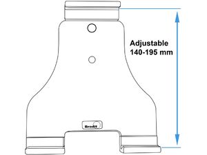 Brodit autós tablet tartó állítható, töltés nélkül, 140-195mm, max 25mm vastagságú