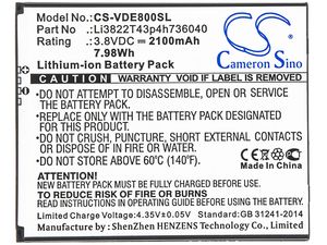 Baterie pentru Vodafone Smart E8/VDF 511/513 / ZTE Tempo Go/X, 2100mAh, Li-Ion