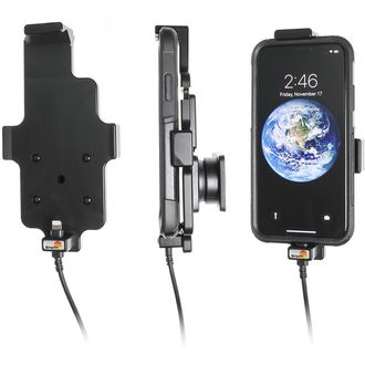 Brodit държач за кола за Apple iPhone Xs/X в калъф, със зареждане от запалка/USB