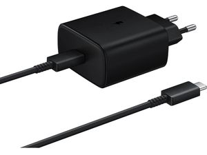 Samsung cestovní rychlonabíječka USB-C s kabelem, 45W, černá, eko-balení