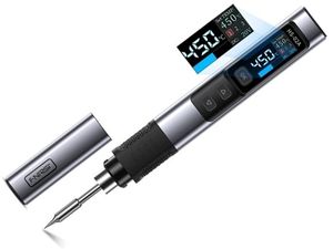 HS-02A SMART 100W microsolder programabil SMART 100W cu afișaj, 6 vârfuri, 100°C-420°C, argintiu