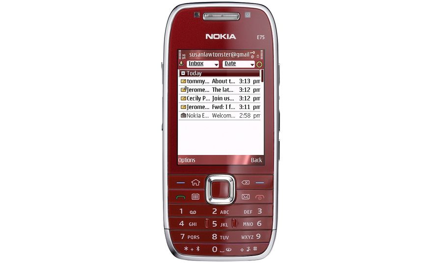 NOKIA E75 Red 4GB + Krusell pouzdro Orbit flex