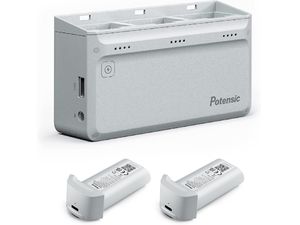 Încărcător rapid Potensic cu 3 poziții pentru Atom 4K SE 60W More Power, kit cu adaptor AC și 2x baterii