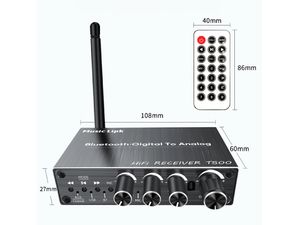 VAORLO Bluetooth 5.3 audio átalakító/vevő, RCA, 3,5 mm AUX, 6,5 mm AUX, USB