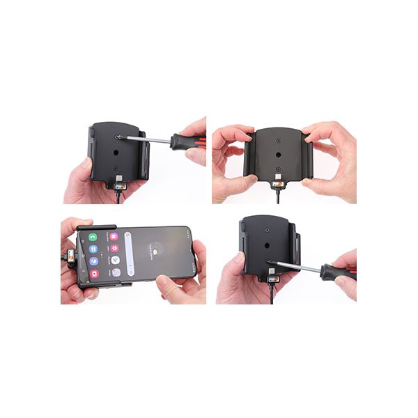 Brodit držák do auta na Samsung Galaxy S22+, v pouzdru, nastavitelný, s nabíjením z CL/USB