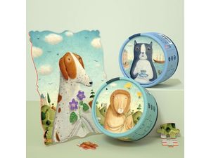 Mideer puzzle creativ - Portretul unui câine cu violete