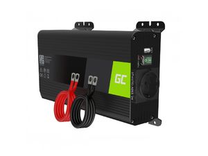Green Cell Power Inverter PRO Spannungswandler von 12V auf 230V, 500W/1000W, reine Sinuswelle