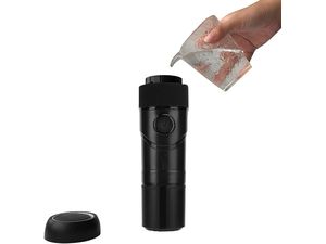 Mobilly Aparat de cafea portabil pentru mașină pentru capsule și cafea măcinată, negru
