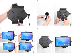 Brodit Halterung für Lenovo Tab K10 TB-X6C6F, ohne Gehäuse, mit versteckter Ladefunktion
