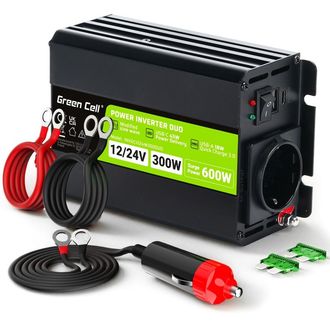 Green Cell Power Inverter 12V/24V 230V-ra, 300W/600W, módosított szinuszos, 12V/24V, 300W/600W