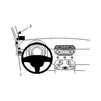 Brodit Монтажна скоба ProClip за Fiat 500 07-20, отляво на колоната