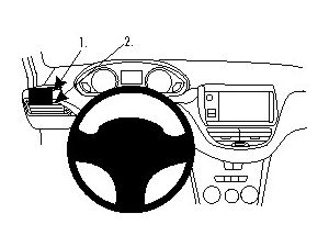 Brodit ProClip montážní konzole pro Peugeot 208/Peugeot 2008 12-19, vlevo nad mřížku