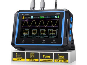 FNIRSI 2C53P Osciloscop, generator de semnal și multimetru 3în1, 2 canale, 50 Mhz