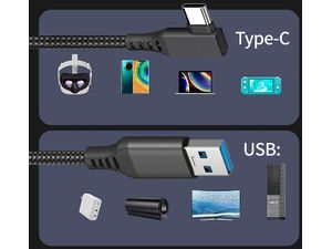 Mobilly kábel Meta Quest 3, Oculus Quest 2, Oculus Link, USB-C 3.2 Gen 1/USB-A kábel, 5m
