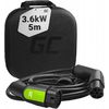 Cablu de încărcare Green Cell GC pentru vehicule electrice Type2 3.6kW 1x16A 5m