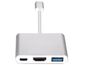 USB-C adaptér na HDMI, USB 3.0, USB-C pro telefony nebo laptopy, s podporou nabíjení telefonu