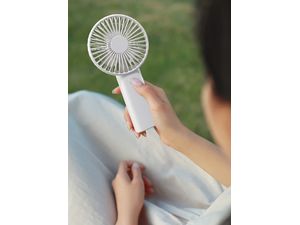 Hordozható személyi ventilátor, 1200 mAh, USB töltés, fehér