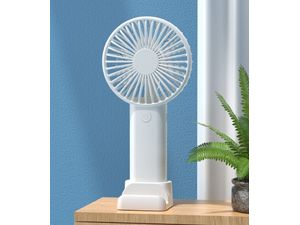 Hordozható személyi ventilátor, 1200 mAh, USB töltés, fehér