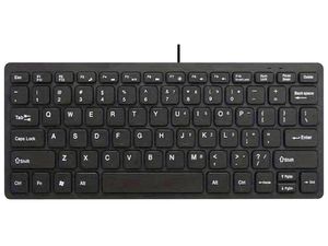 Mobilly K1000, tastatură multimedia mică cu fir, negru, US