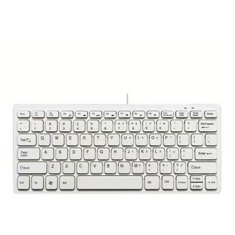 Mobilly K1000, tastatură multimedia mică cu fir, alb, US