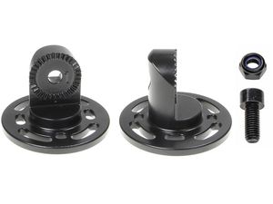 Brodit mâner de capăt perforat, diametru de bază 64 mm, dinți mici, negru