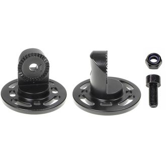Brodit mâner de capăt perforat, diametru de bază 64 mm, dinți mici, negru