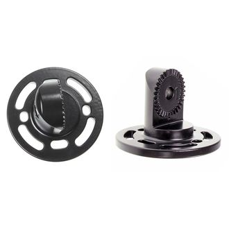 Brodit mâner de capăt perforat, diametru de bază 64 mm, dinți mici, negru