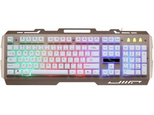 PrimeGear G700, tastatură pentru jocuri PC cu suport mobil, USB, RGB backlight, alb, US