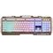 PrimeGear G700, PC-Gaming-Tastatur mit Handyhalterung, USB, RGB-Hintergrundbeleuchtung, weiß, US