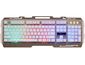 PrimeGear G700, tastatură pentru jocuri PC cu suport mobil, USB, RGB backlight, alb, US