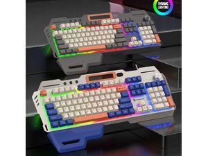 Tastatura mecanică de gaming PrimeGear K90, corp metalic, USB, negru, US