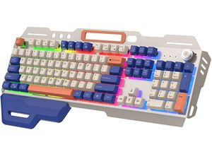 Tastatura mecanică de gaming PrimeGear K90, corp metalic, USB, alb, SU