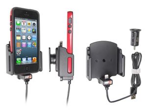Brodit suport auto pentru Apple iPhone 13 mini/12 mini/SE/5S/5/5/5C în carcasă, reglabil, cu încărcare