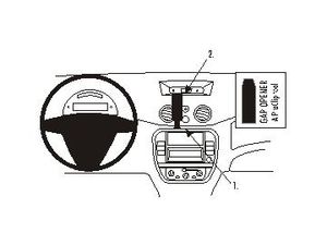 Brodit ProClip montážní konzole pro Citroen C2/C3/Pluriel 06-09, na střed vlevo