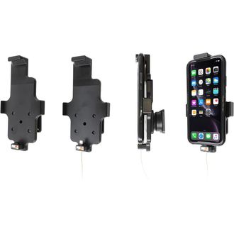 Brodit suport auto pentru Apple iPhone 11/XR în carcasă, cu arc, cu inel de fixare pentru cablu Ligtning