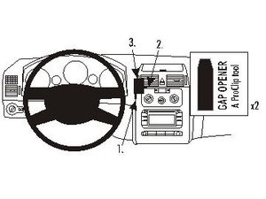 Brodit ProClip Halterung für Volkswagen Touran 03-15, Mitte links
