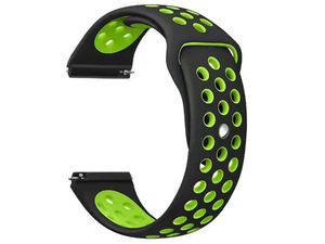 Curea universală Mobilly, 22 mm, silicon, negru/verde