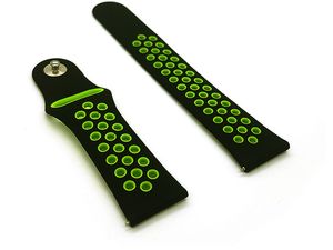 Curea universală Mobilly, 22 mm, silicon, negru/verde
