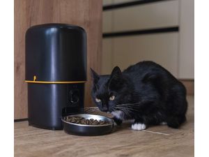 Distribuitor de hrană EMOS GoSmart, 4 l, negru, Wi-Fi