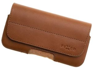 FIXED Хоризонтален кожен калъф Posh със затваряне, размер 6XL+, кафяв