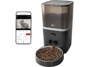 Distribuitor de hrană EMOS GoSmart cu cameră, 6 l, negru, Wi-Fi