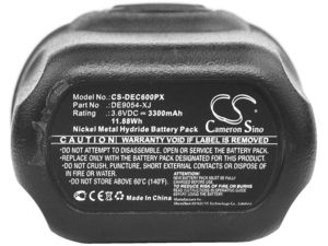 Akkumulátor Dewalt Dc600, Dewalt Dc600-Gb, Dewalt Dc600ka (egyenértékű Dewalt DE9054) akkumulátorokhoz, 3300 mAh
