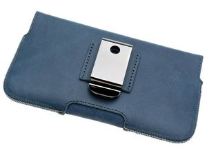 FIXED Husă orizontală Posh din piele cu închidere, dimensiune 6XL+, albastru