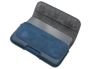 FIXED Husă orizontală Posh din piele cu închidere, dimensiune 6XL+, albastru